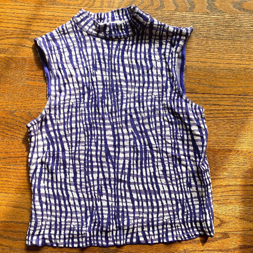 St. John Printed Mockneck Knit tank